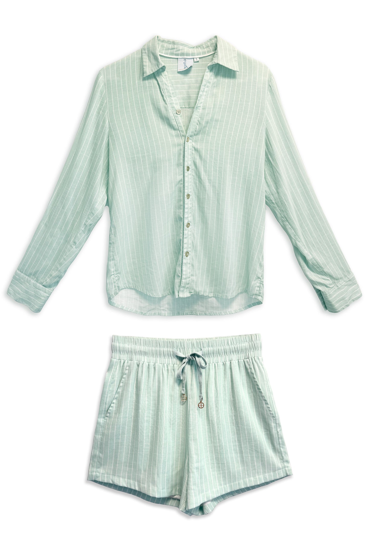 Women's Aprés Sea Buttondown Shirt | Mint Stripe